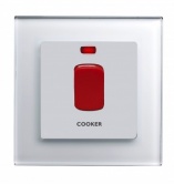 45A Cooker switch with Neon DP White PG